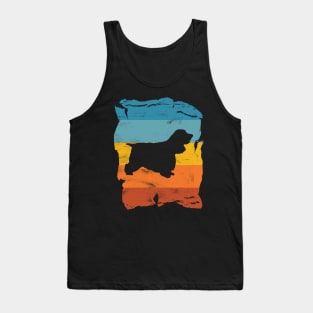 Cocker Spaniel Distressed Vintage Retro Silhouette Tank Top